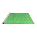 Sideview of Machine Washable Abstract Emerald Green Modern Area Rugs, wshabs4643emgrn