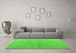 Machine Washable Abstract Green Modern Area Rugs in a Living Room,, wshabs4643grn