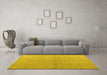 Machine Washable Abstract Yellow Modern Rug in a Living Room, wshabs4643yw