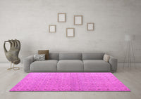 Machine Washable Abstract Pink Modern Rug, wshabs4643pnk