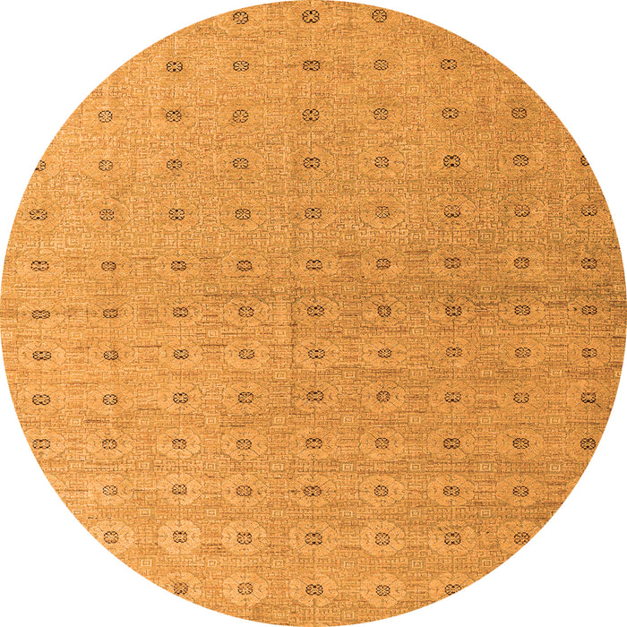 Round Abstract Orange Modern Rug, abs4643org