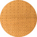 Round Abstract Orange Modern Rug, abs4643org