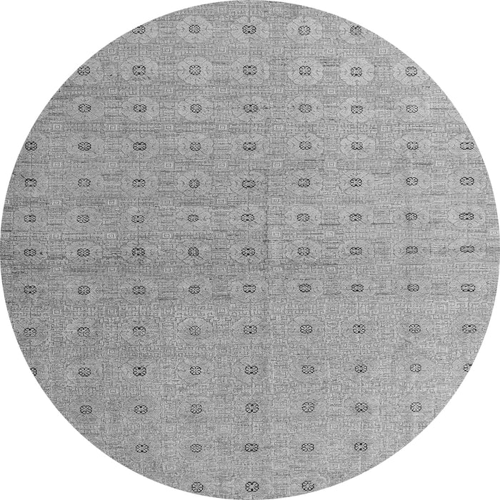Round Machine Washable Abstract Gray Modern Rug, wshabs4643gry