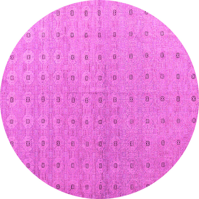 Round Machine Washable Abstract Pink Modern Rug, wshabs4643pnk