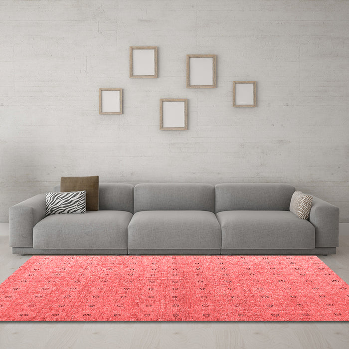 Modern Red Washable Rugs
