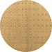 Round Abstract Brown Modern Rug, abs4643brn