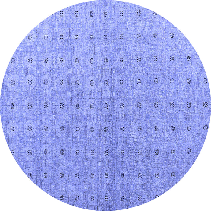 Round Abstract Blue Modern Rug, abs4643blu