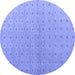 Round Abstract Blue Modern Rug, abs4643blu