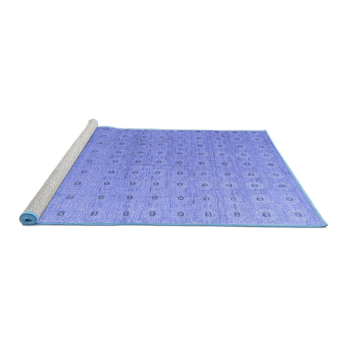 Sideview of Machine Washable Abstract Blue Modern Rug, wshabs4643blu