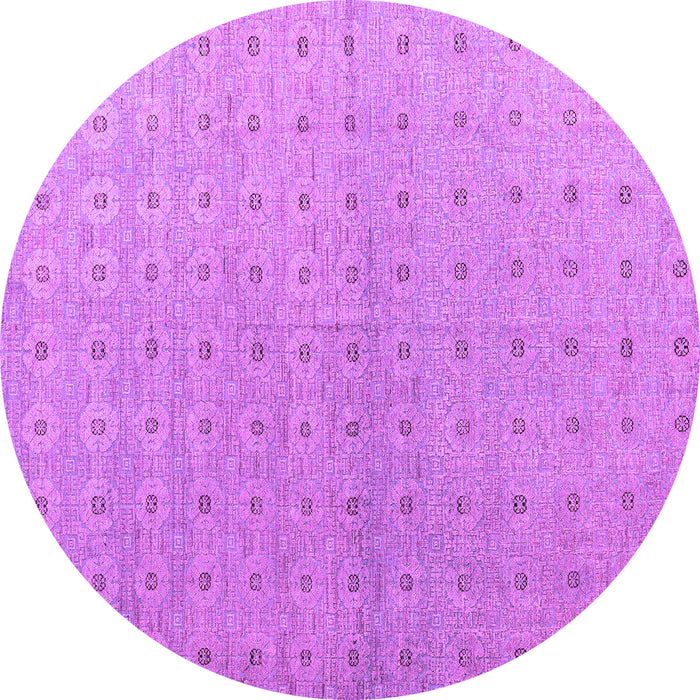 Round Machine Washable Abstract Purple Modern Area Rugs, wshabs4643pur