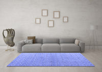 Machine Washable Abstract Blue Modern Rug, wshabs4643blu