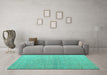 Machine Washable Abstract Turquoise Modern Area Rugs in a Living Room,, wshabs4643turq