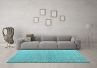 Machine Washable Abstract Light Blue Modern Rug, wshabs4643lblu