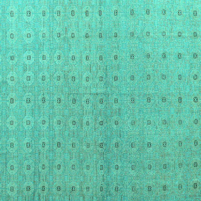 Square Machine Washable Abstract Turquoise Modern Area Rugs, wshabs4643turq