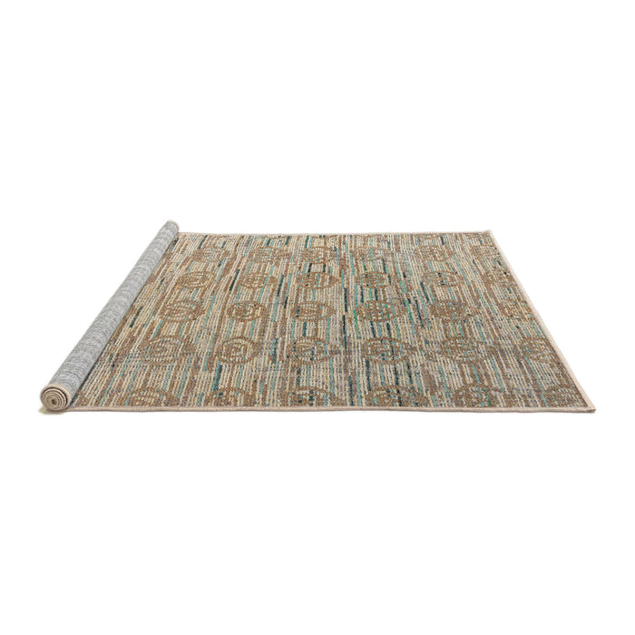 Sideview of Machine Washable Abstract Dark Almond Brown Rug, wshabs4644