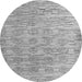 Round Machine Washable Abstract Gray Modern Rug, wshabs4644gry