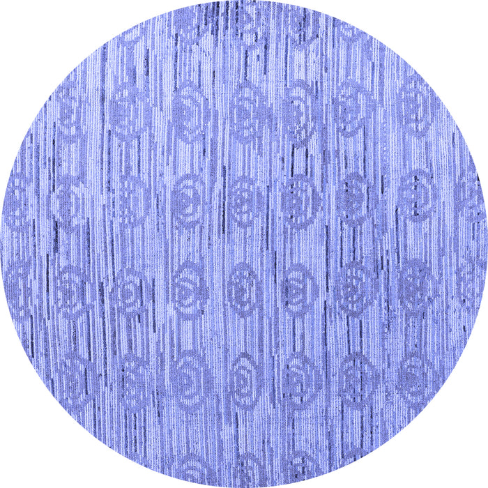 Round Machine Washable Abstract Blue Modern Rug, wshabs4644blu
