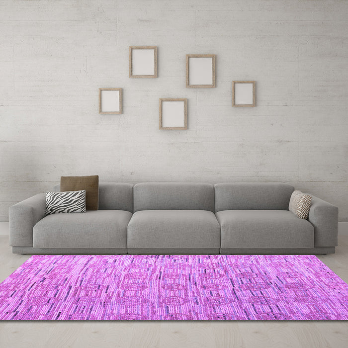 Machine Washable Abstract Purple Modern Area Rugs in a Living Room, wshabs4644pur