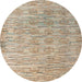 Round Machine Washable Abstract Dark Almond Brown Rug, wshabs4644