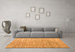 Machine Washable Abstract Orange Modern Area Rugs in a Living Room, wshabs4644org