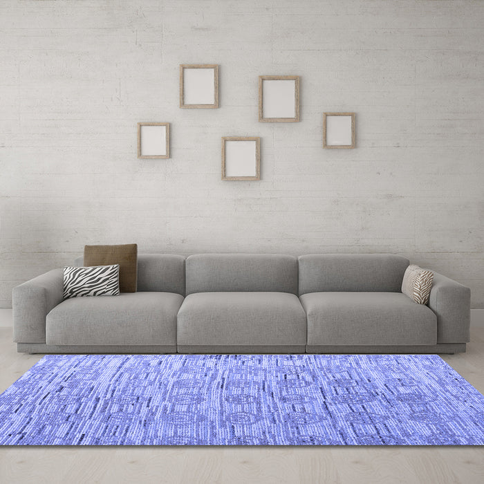 Machine Washable Abstract Blue Modern Rug in a Living Room, wshabs4644blu