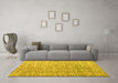 Machine Washable Abstract Yellow Modern Rug in a Living Room, wshabs4644yw