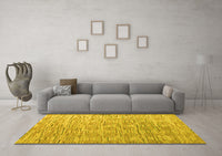 Machine Washable Abstract Yellow Modern Rug, wshabs4644yw