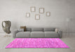 Machine Washable Abstract Pink Modern Rug in a Living Room, wshabs4644pnk