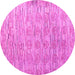 Round Machine Washable Abstract Pink Modern Rug, wshabs4644pnk