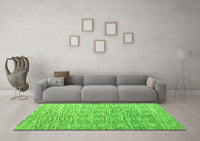 Machine Washable Abstract Green Modern Rug, wshabs4644grn