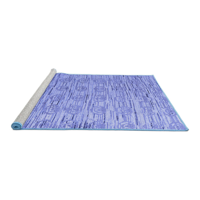 Sideview of Machine Washable Abstract Blue Modern Rug, wshabs4644blu