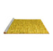 Sideview of Machine Washable Abstract Yellow Modern Rug, wshabs4644yw