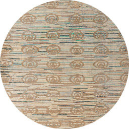Round Abstract Dark Almond Brown Modern Rug, abs4644