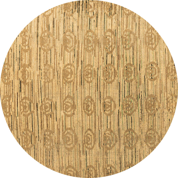 Round Machine Washable Abstract Brown Modern Rug, wshabs4644brn