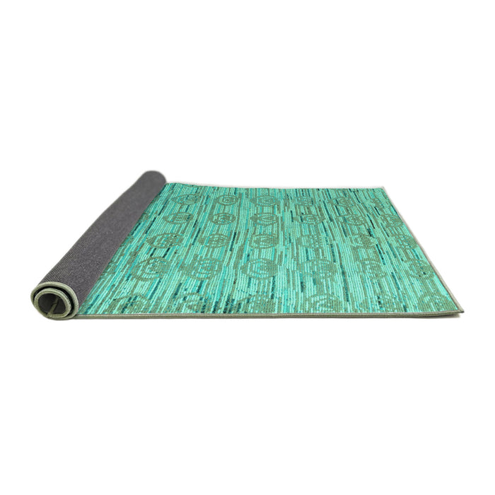 Sideview of Abstract Turquoise Modern Rug, abs4644turq
