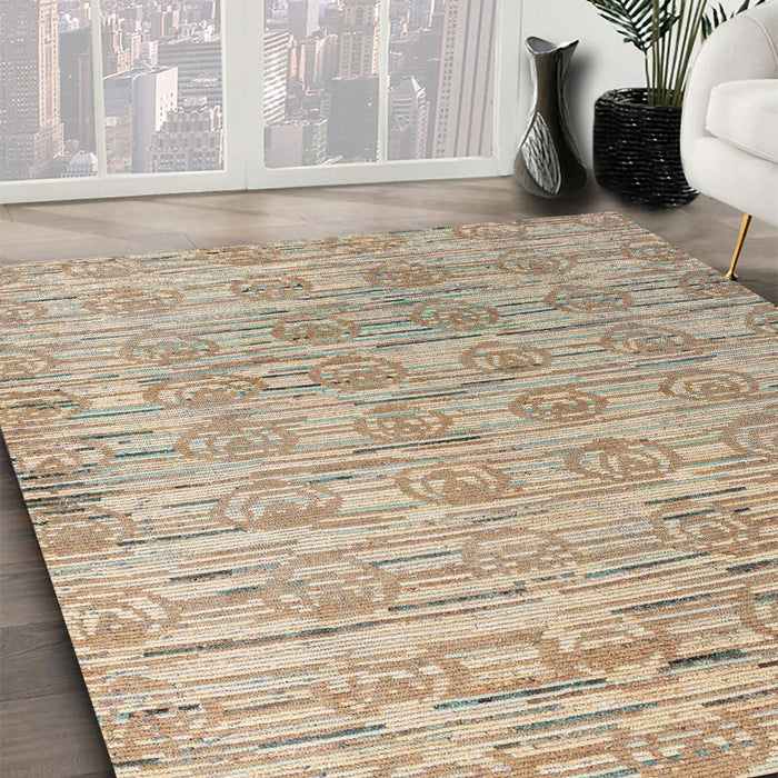 Machine Washable Abstract Dark Almond Brown Rug in a Family Room, wshabs4644