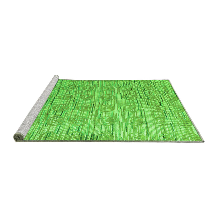 Sideview of Machine Washable Abstract Green Modern Area Rugs, wshabs4644grn