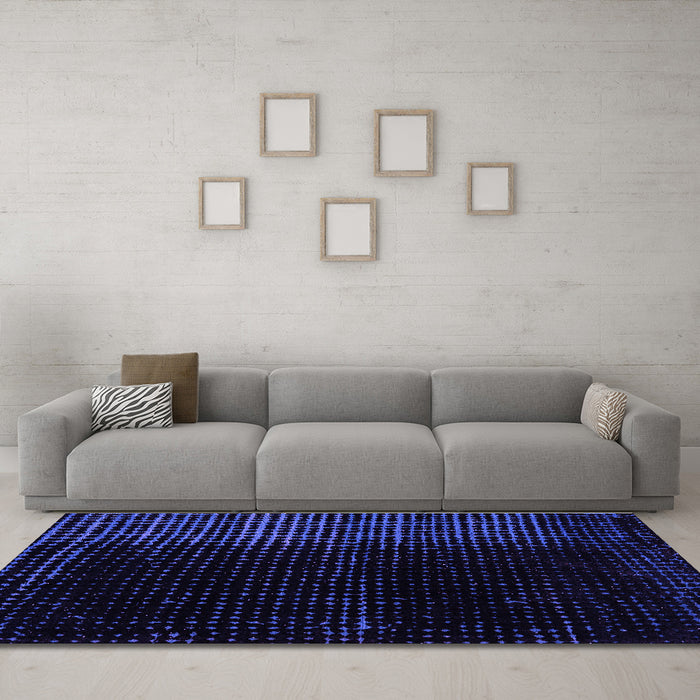 Machine Washable Abstract Purple Modern Area Rugs in a Living Room, wshabs4645pur