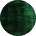 Round Abstract Green Modern Rug, abs4645grn