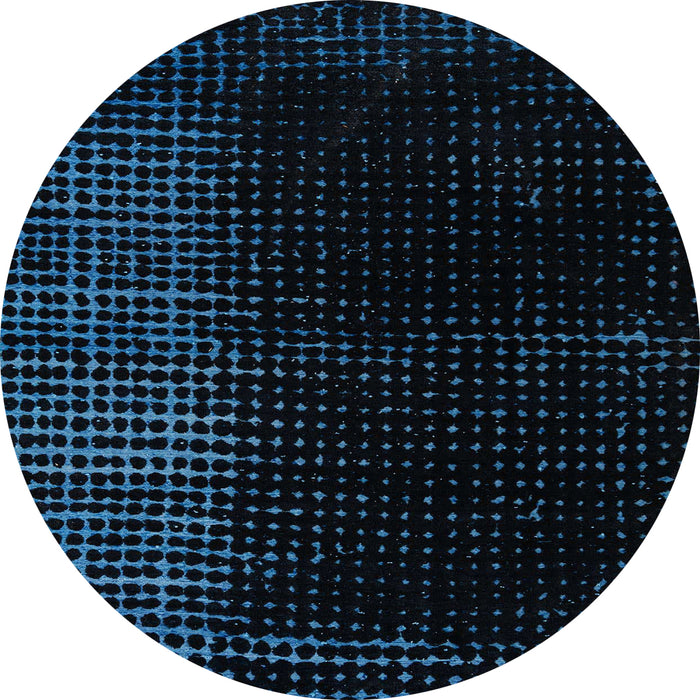 Round Abstract Black Modern Rug, abs4645
