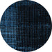 Round Abstract Black Modern Rug, abs4645