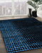 Abstract Black Modern Rug in Family Room, abs4645