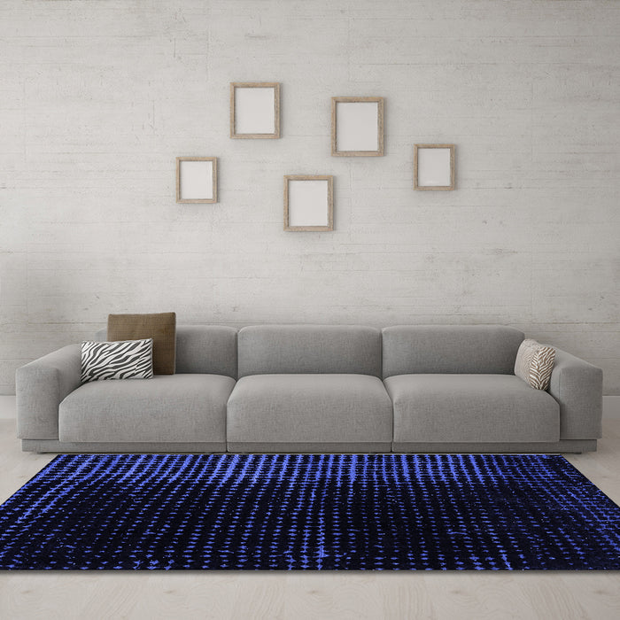Machine Washable Abstract Blue Modern Rug in a Living Room, wshabs4645blu