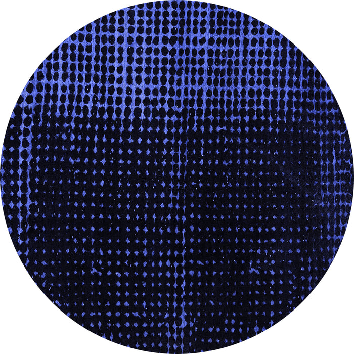 Round Abstract Blue Modern Rug, abs4645blu