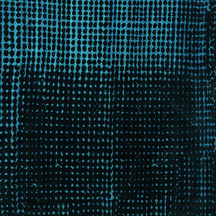 Square Machine Washable Abstract Turquoise Modern Area Rugs, wshabs4645turq