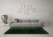 Machine Washable Abstract Emerald Green Modern Area Rugs in a Living Room,, wshabs4645emgrn