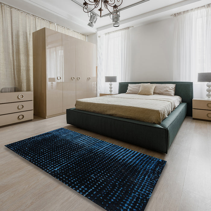 Machine Washable Abstract Black Rug in a Bedroom, wshabs4645