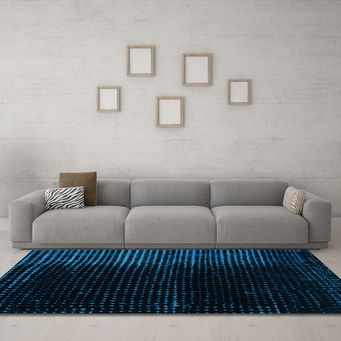 Machine Washable Abstract Light Blue Modern Rug in a Living Room, wshabs4645lblu