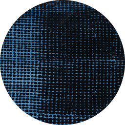 Round Machine Washable Abstract Black Rug, wshabs4645