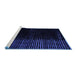 Sideview of Machine Washable Abstract Blue Modern Rug, wshabs4645blu